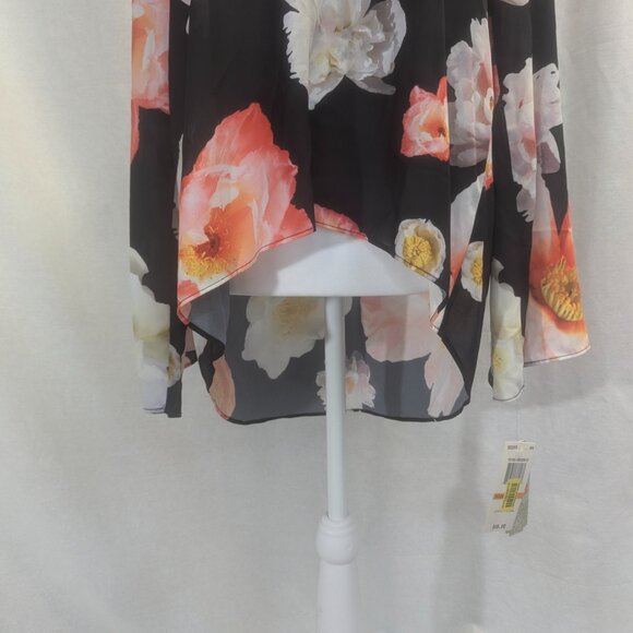 NWT Gianni Bini Choker Neck Black Floral Tunic Size Small - Picture 3 of 14